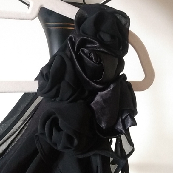 S.L. Fashions Black Beaded & Roses Dress - Picture 5 of 8